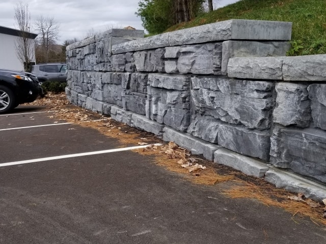 Business retaining wall for parking area Lexington, KY
