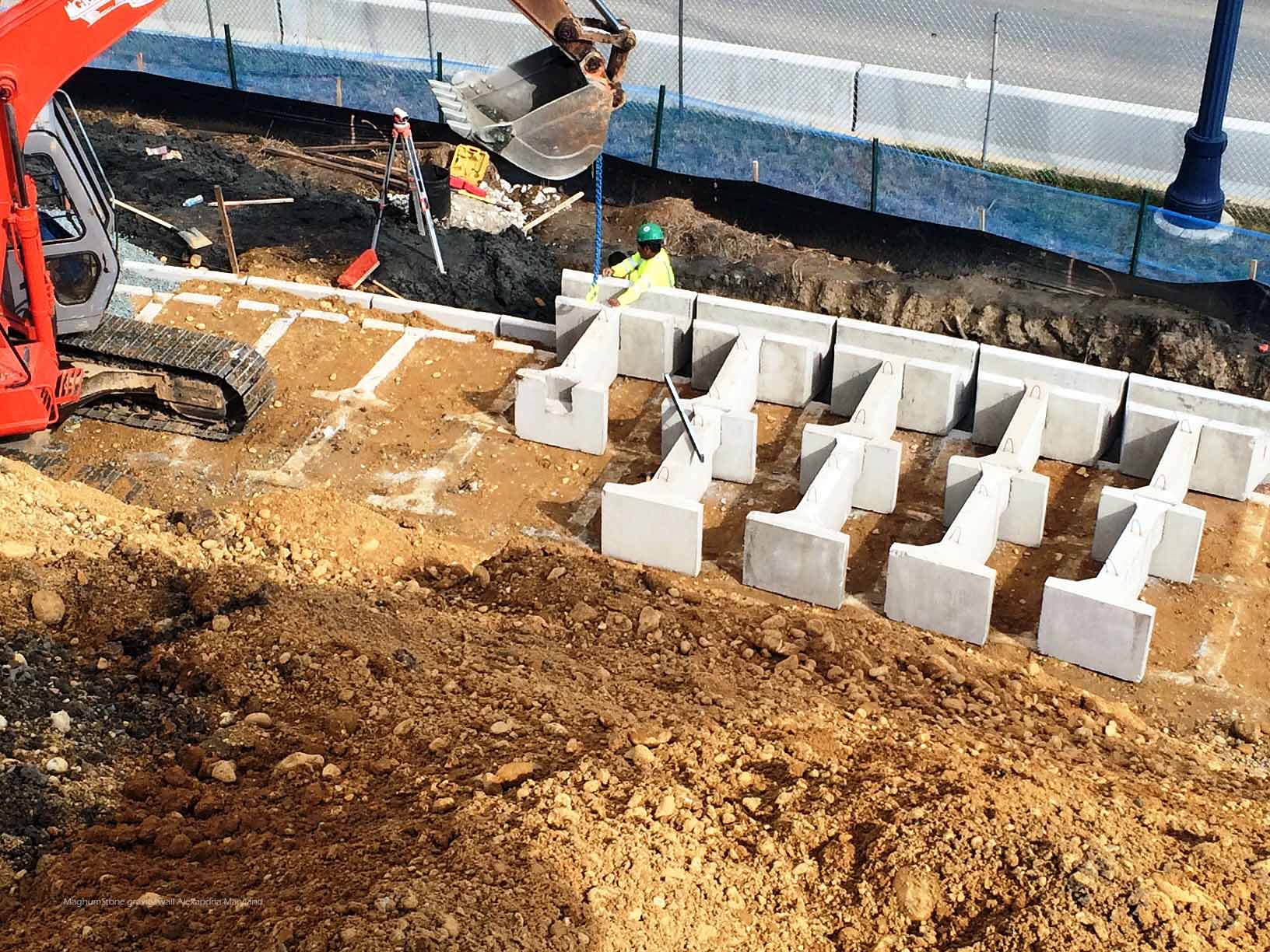 MGM Casino - MagnumStone 4ft Gravity Retaining Wall Extenders