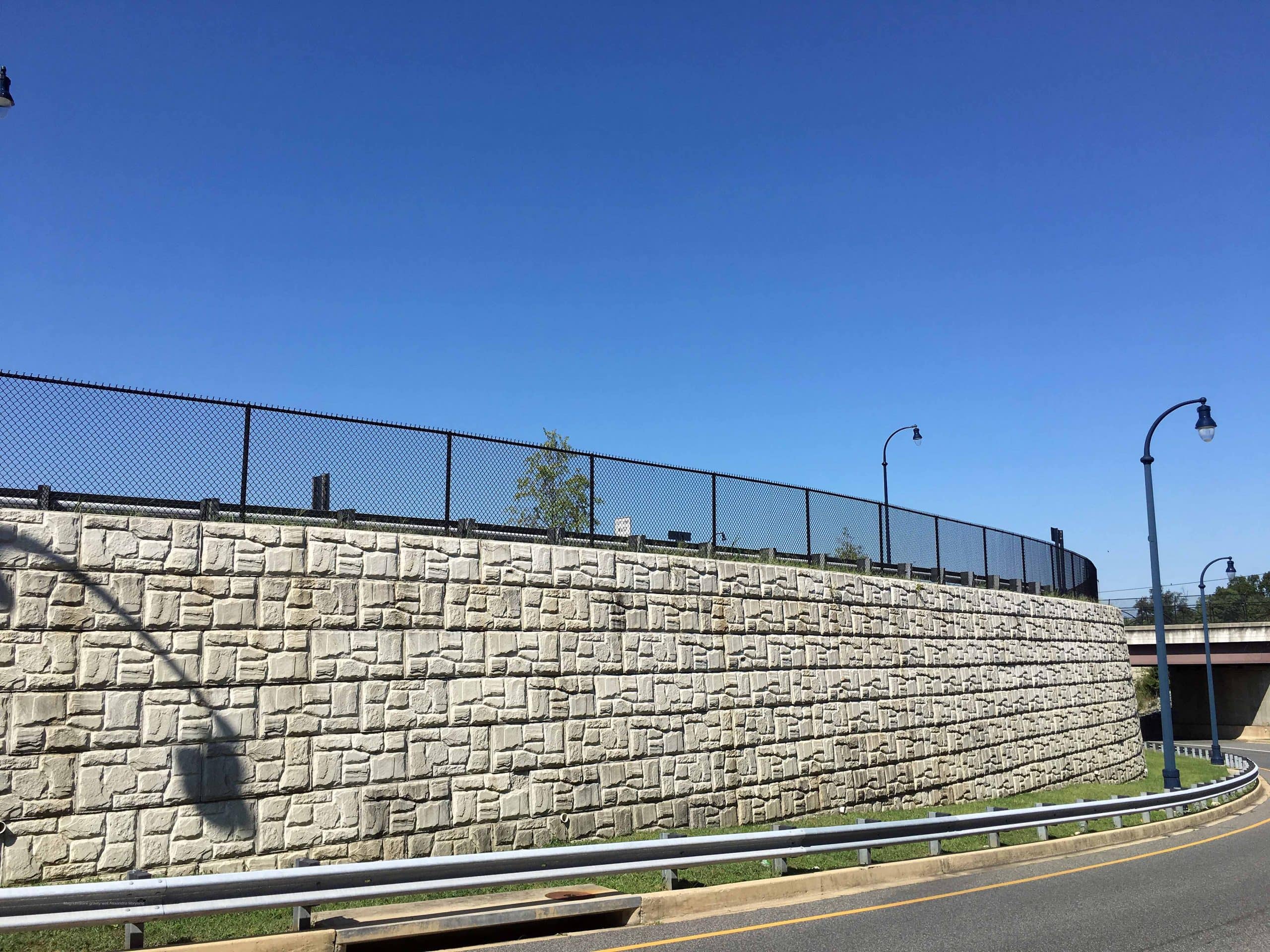 MGM Casino - Tall Curved Gravity Retaining Wall