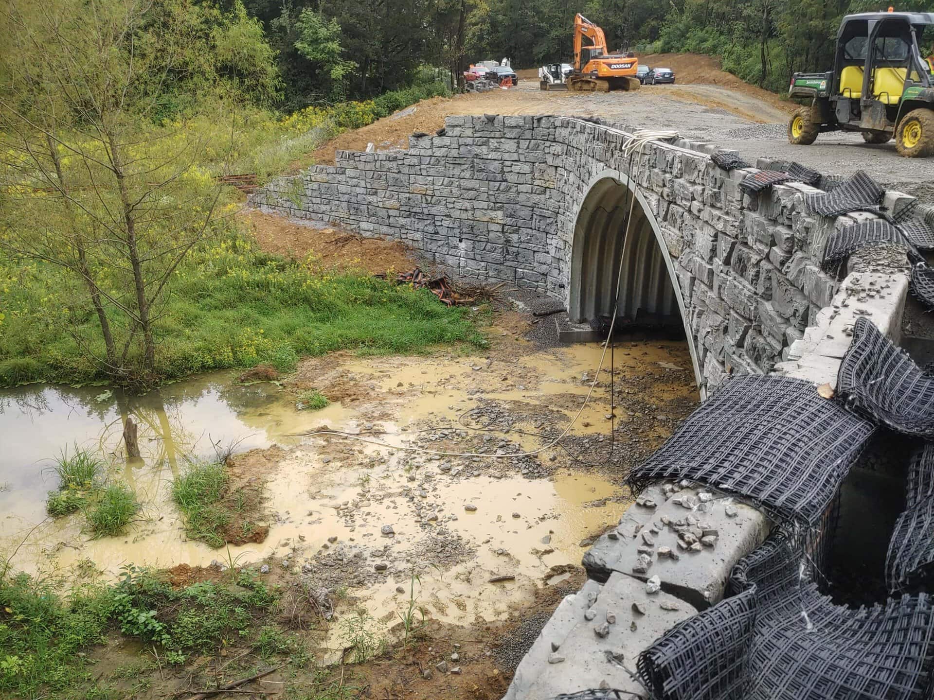 MagnumStone Bridge Installation for Stormwater Management