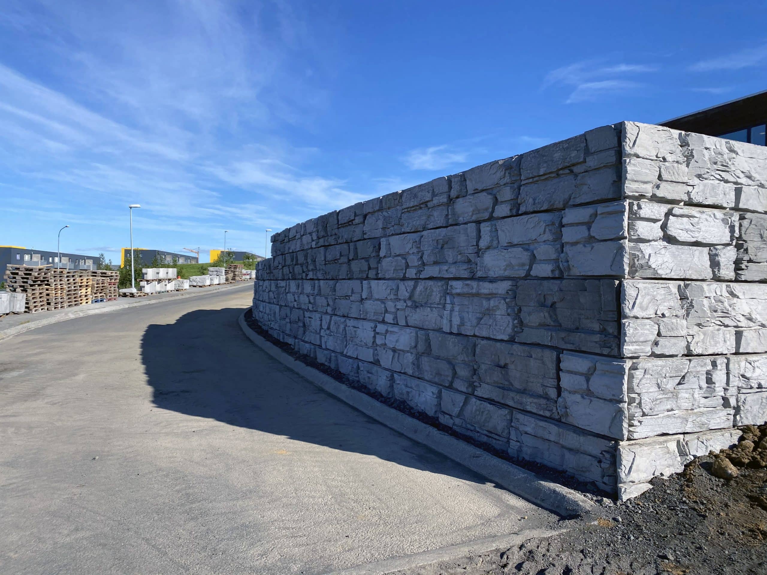 MagnumStone Completed Graivty Retaining Wall in Reykjavik