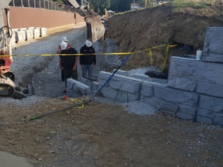 MagnumStone Retaining Wall Base Course at Monarch Stadium