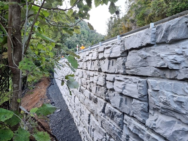 MagnumStone Retaining Wall Infrastructure, Mangamuka Gorge, NZ