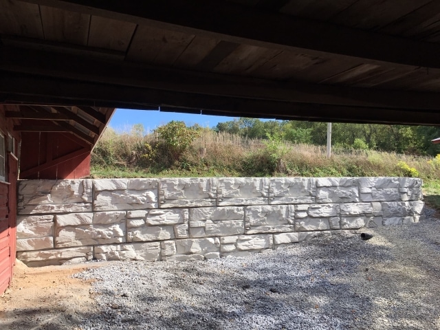 MagnumStone Retaining Wall Replaces Old Wall