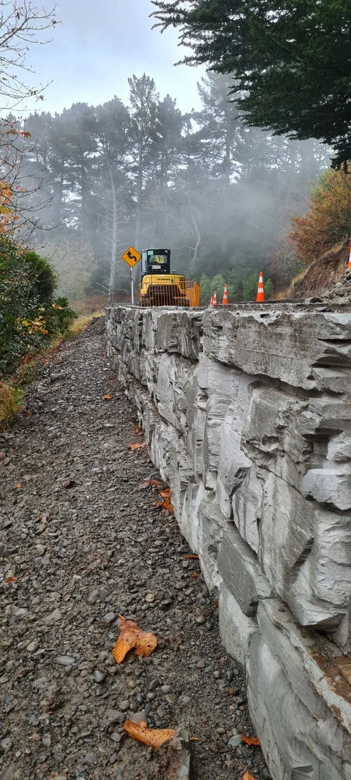 MagnumStone Roadway Retaining Wall Installation in New Zealand