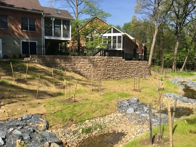 MagnumStone retaining wall erosion prevention