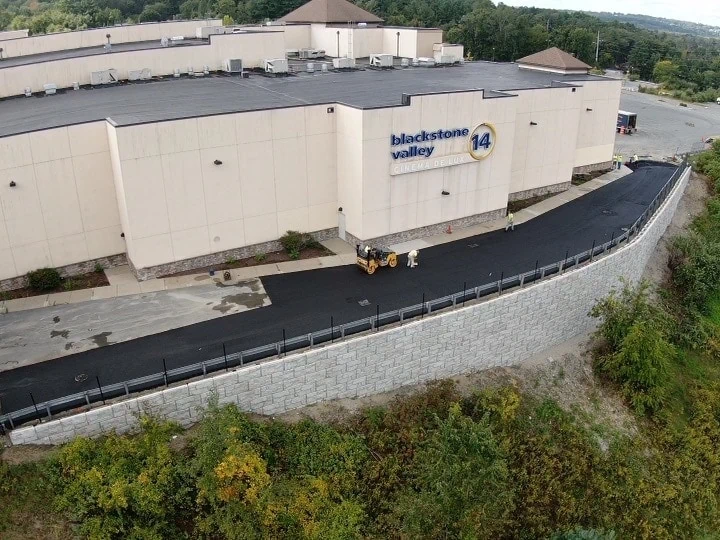 Retaining walls for mall delivery zone Leominster, MA, USA