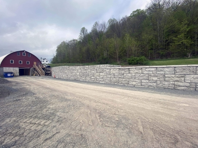 Road Earth Retention Retaining Wall MagnumStone, PA, USA