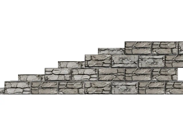 MagnumStone Half-High Units for Step-Downs Sloped Land