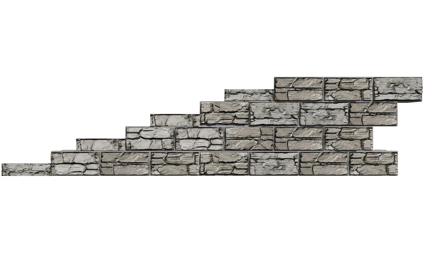 MagnumStone Half-High Units for Step-Downs Sloped Land
