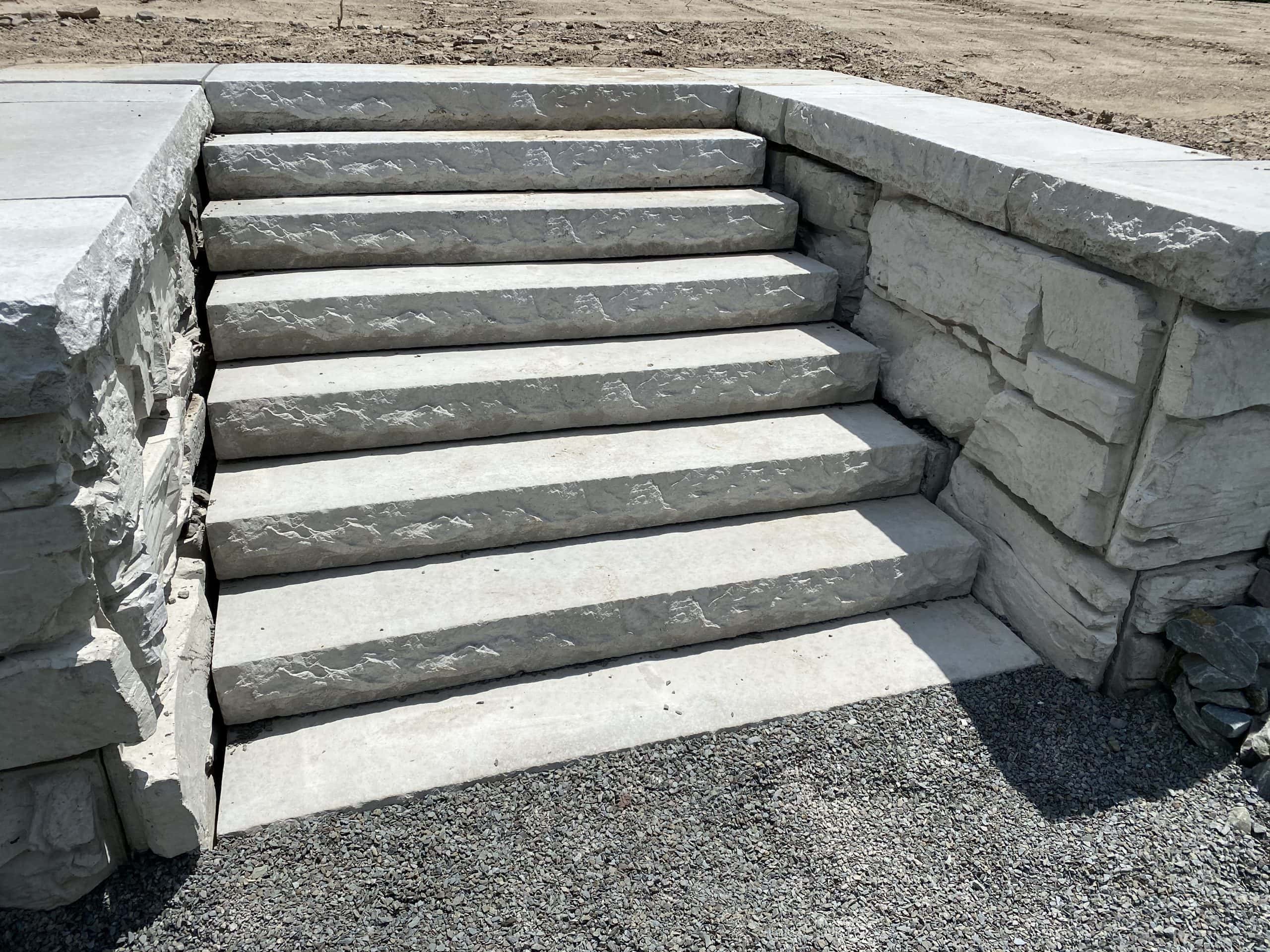 Cap Units of MagnumStone Blocks Make Outdoor Stairs