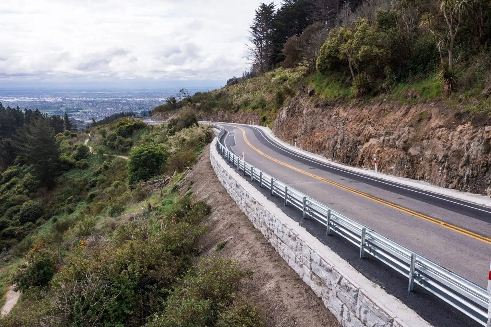MagnumStone Retaining Walls overlooking cityscape in NZ.
