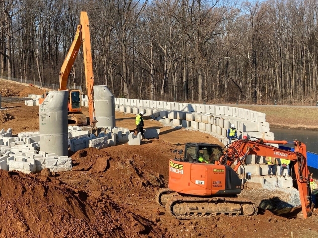 MagnumStone Gravity Retaining Wall Extenders for Easy Utilities.