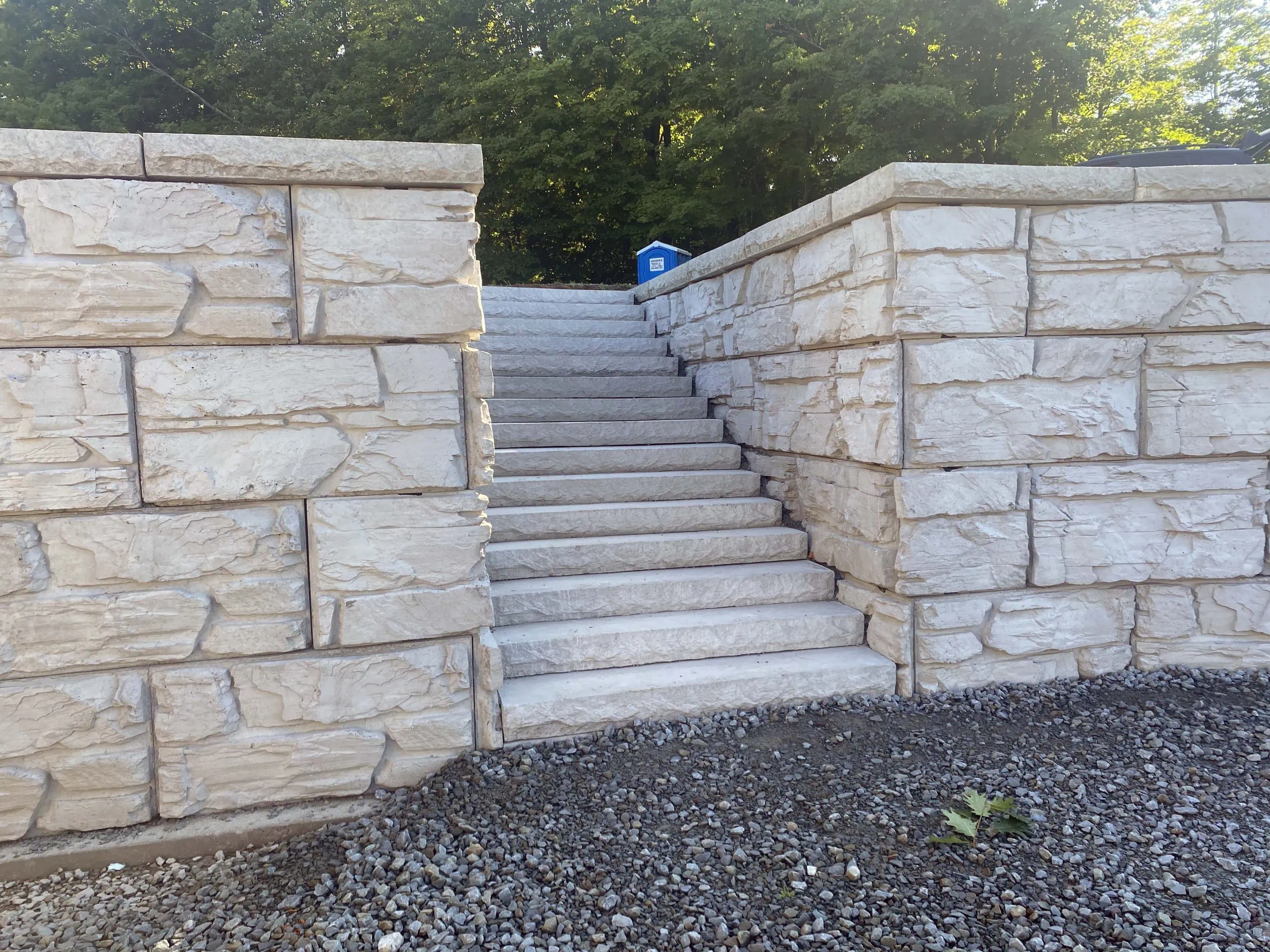 MagnumStone Built-In Staircase with Caps as Steps.