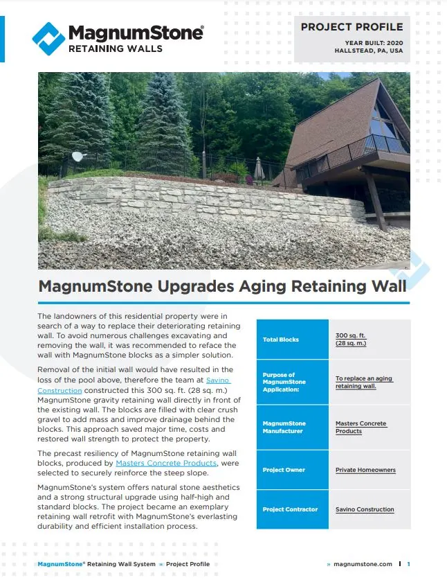 MagnumStone Project Profile Download - Retaining Wall Upgrade Project