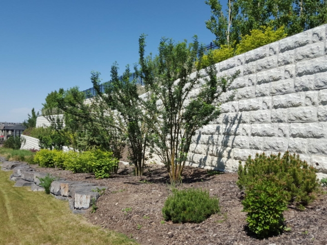 Landscaped MagnumStone Plantable Wall.