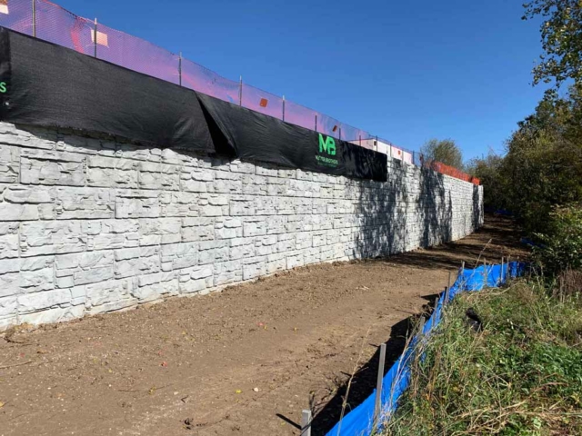 MagnumStone MSE Geogrid Retaining Wall.