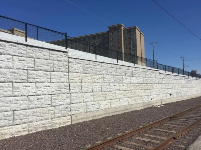 MagnumStone retaining wall St. Louis Metro System.