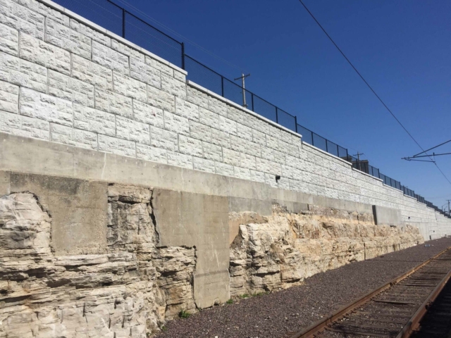 Railway Project Uses MagnumStone Retaining Walls.