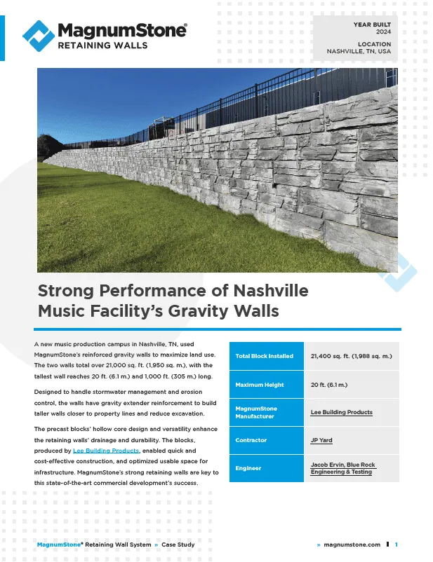 MagnumStone Case Study - Music Facility in Nashville, TN, USA.