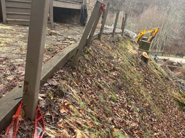 Erosion caused by Hurricane Helene in North Carolina.