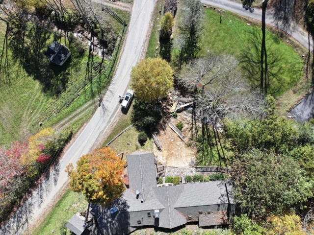 Erosion damage caused by Hurricane Helene.