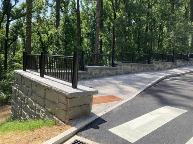 MagnumStone hybrid parapet gravity wall design.