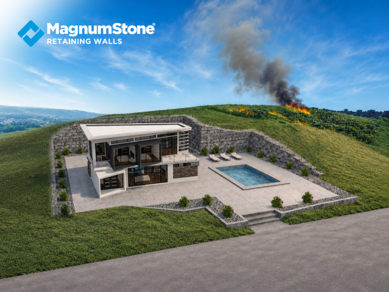 MagnumStone retaining walls for firescaping applications.